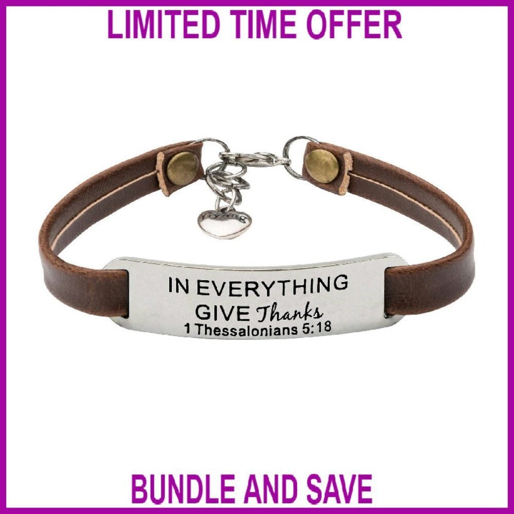 Inspirational Leather Wrap Bracelet with Bible Verse Engraving